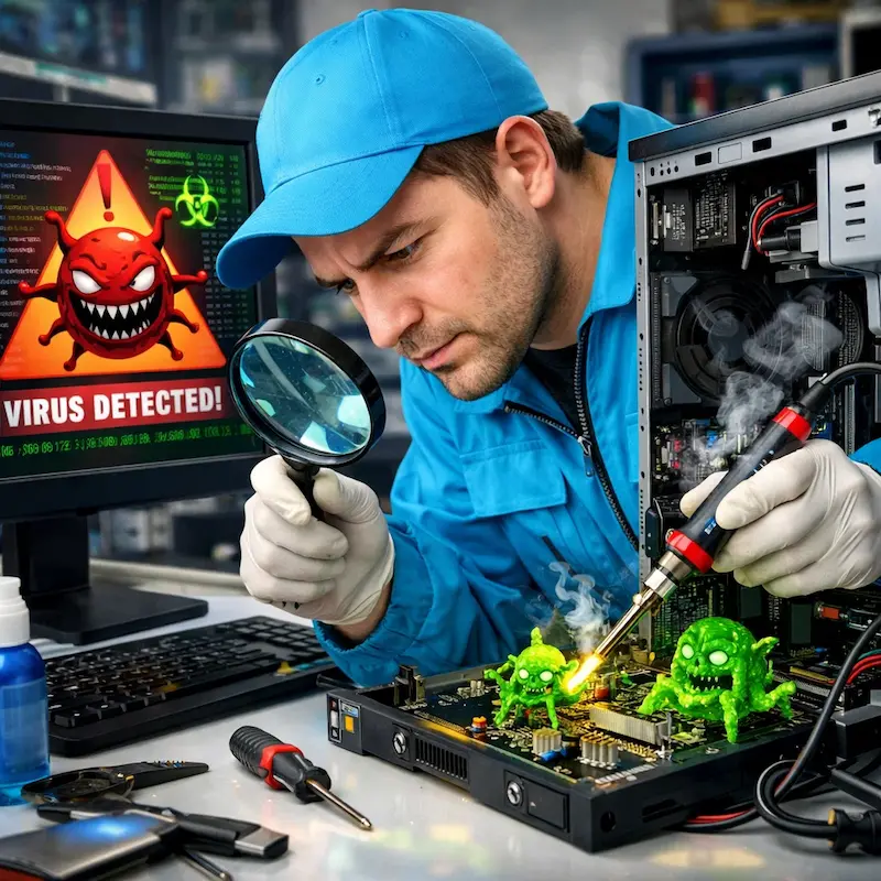 Вылечить компьютерный вирус в Керчи